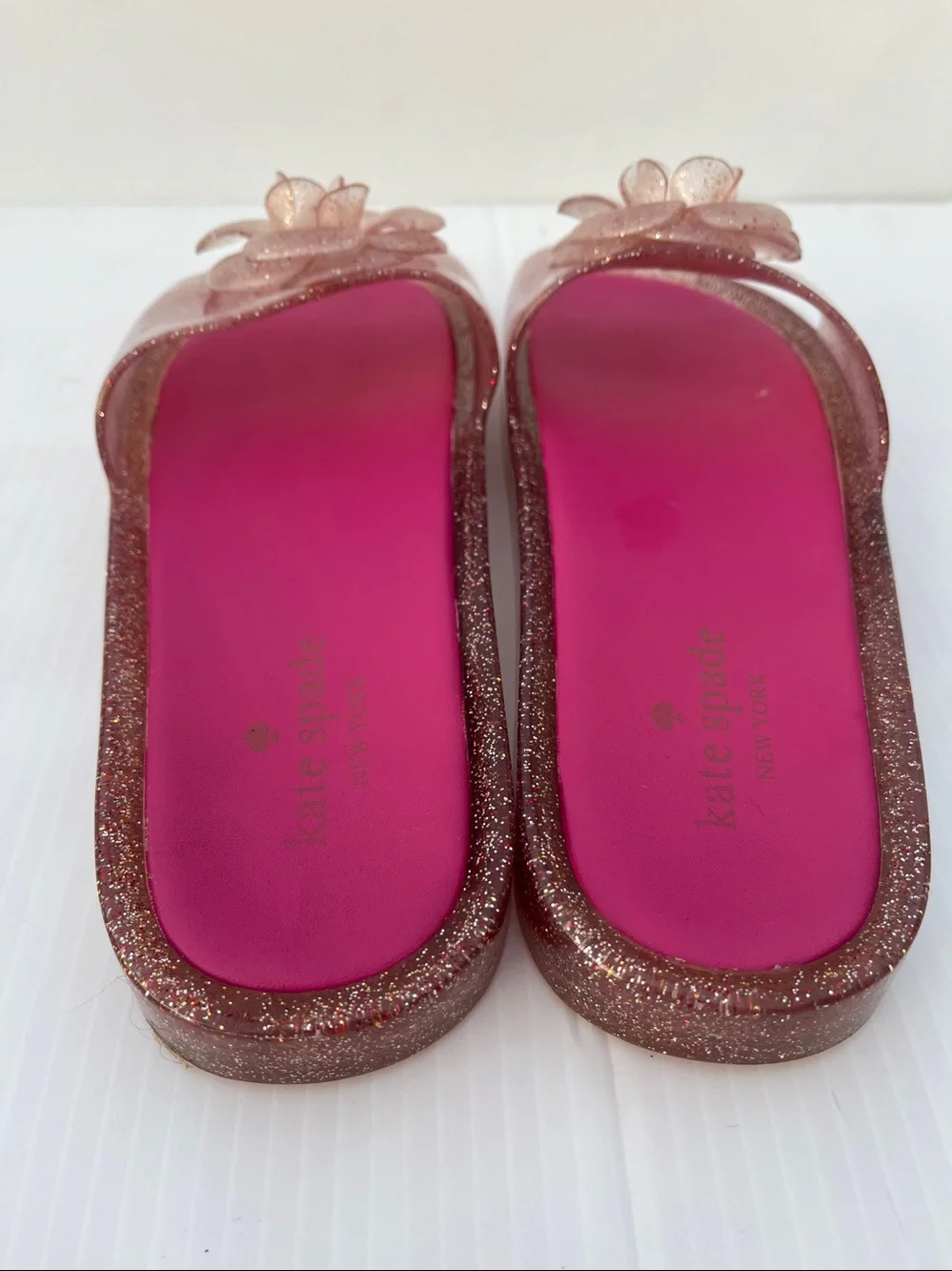 KATE SPADE Splash Glitter Rubber Jelly Slip On Sandals SZ: 9